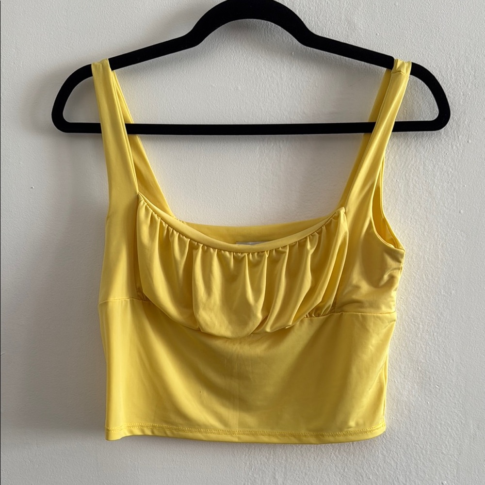 Fashion Nova Yellow Crop Tank Top